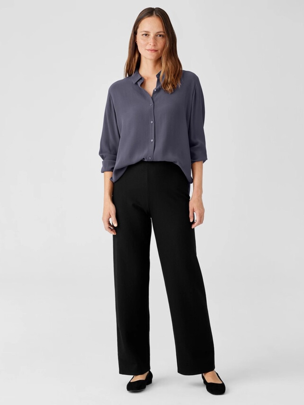 Eileen Fisher Wool Straight Leg Pants Size XL